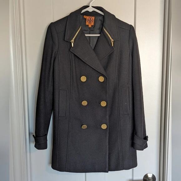 Tory Burch Wool Peacoat, Black, Size 2(XS) - Picture 3 of 9